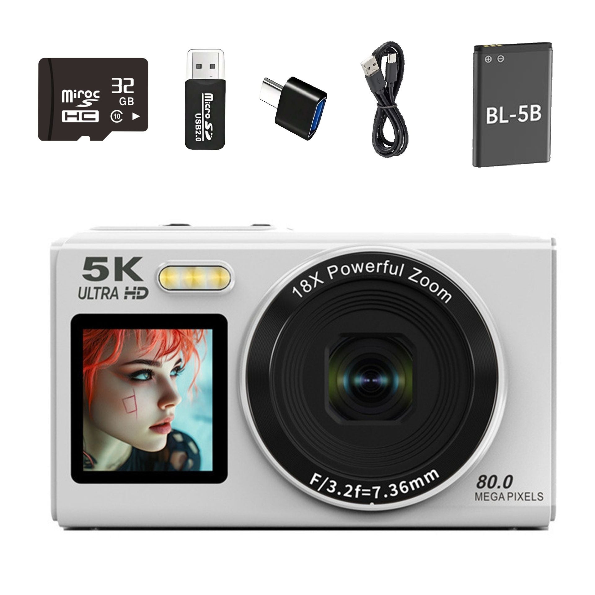 80MP 5K HD CCD Digital Camera
