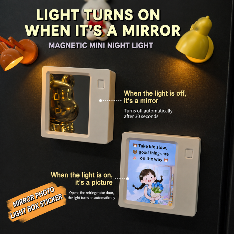 Smart Digital Fridge Magnet – Custom Photo Display Light Box with Motion Sensor