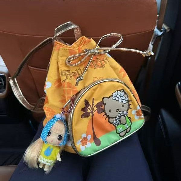 Hello Kitty Hawaiian Retro Drawstring Backpack