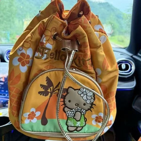 Hello Kitty Hawaiian Retro Drawstring Backpack