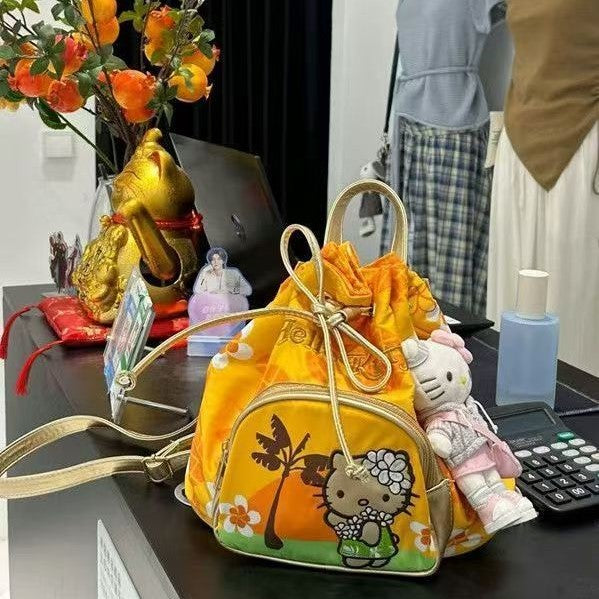 Hello Kitty Hawaiian Retro Drawstring Backpack