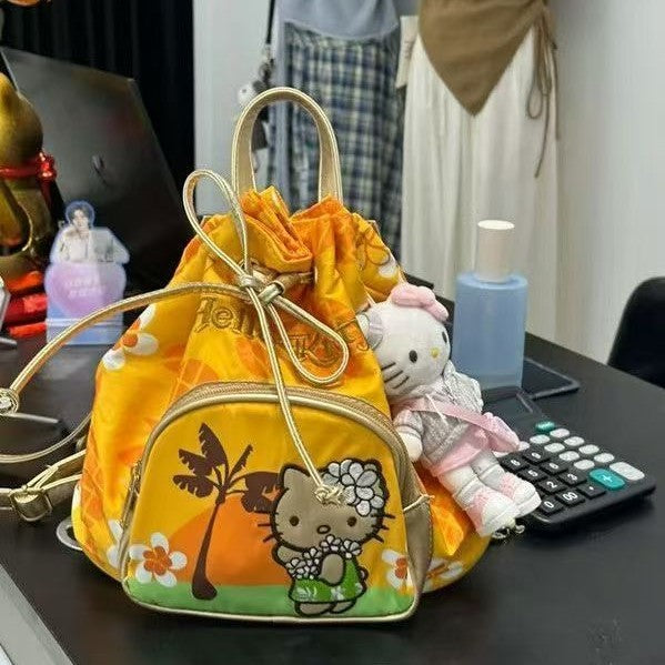 Hello Kitty Hawaiian Retro Drawstring Backpack